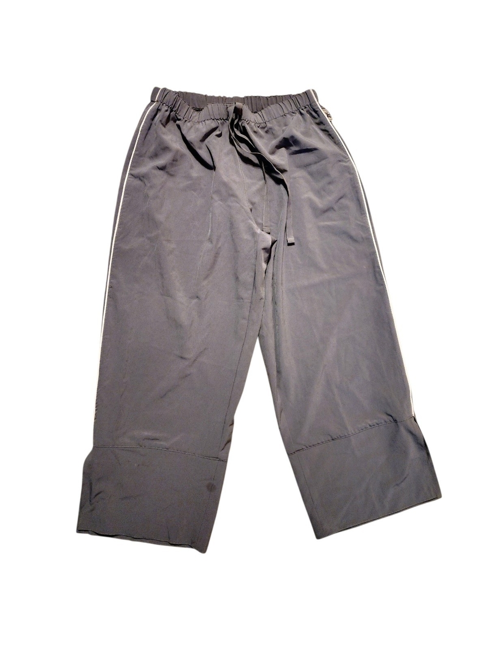 Reebok Gray Cropped Drawstring Capri Pants, Small